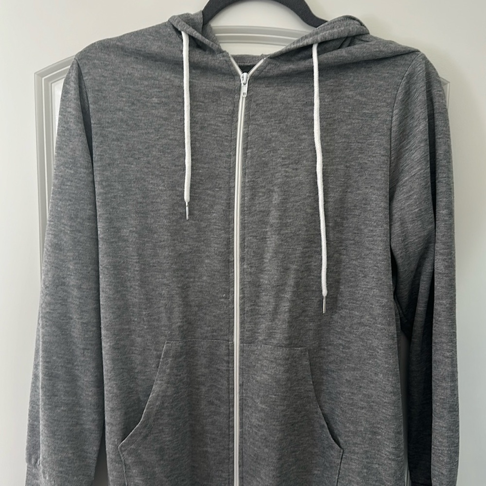 Soft grey zip up hoodie